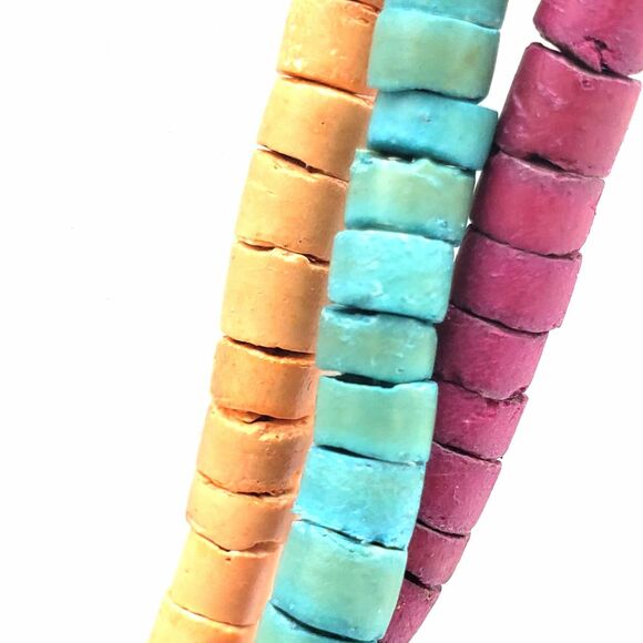 Elephant Giraffe Green Orange Red Wood Beads Fetish Necklace Boho Chic Festival - Picture 4 of 9